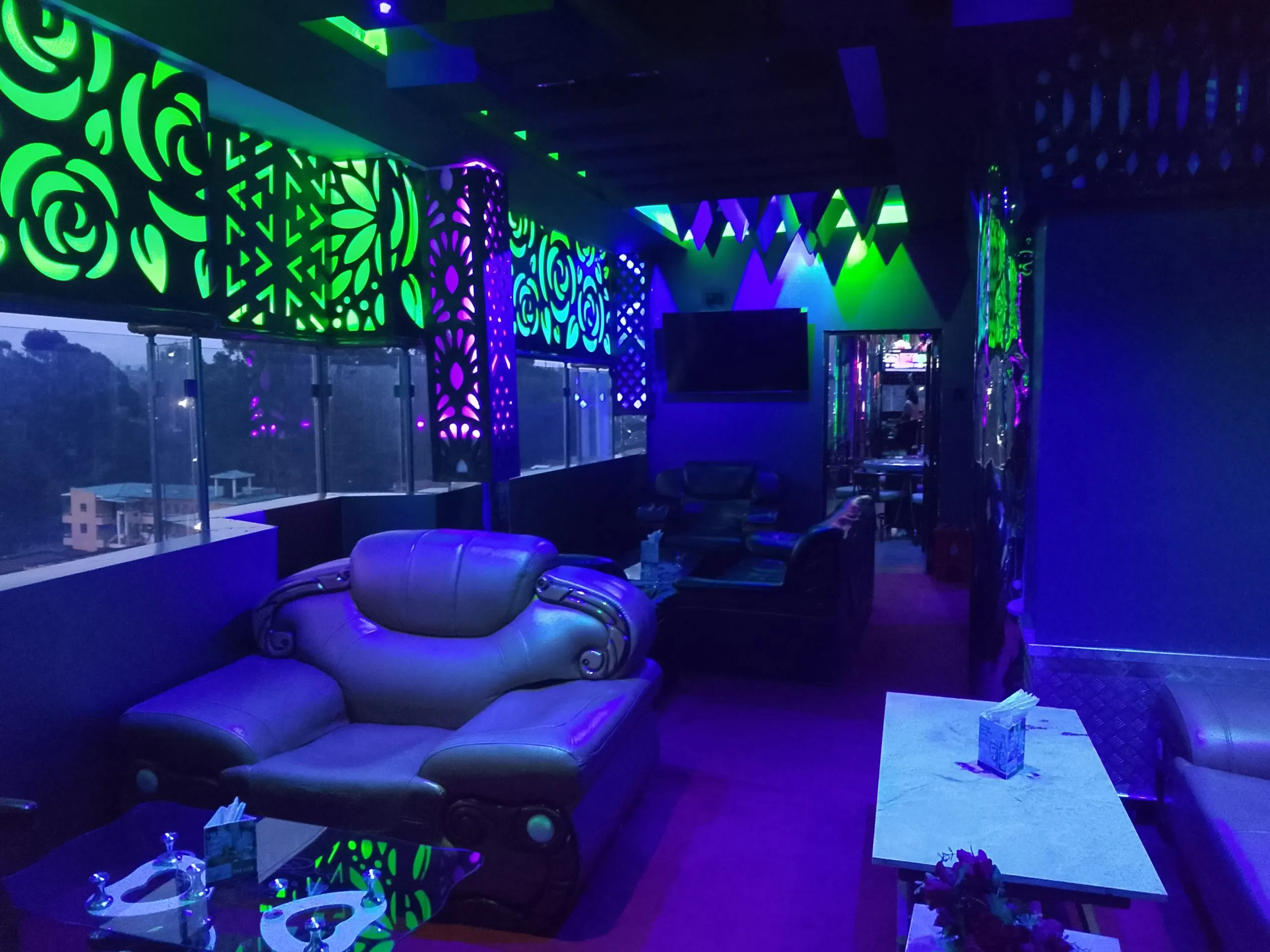 The VIP seating in the club at Generis Hotel